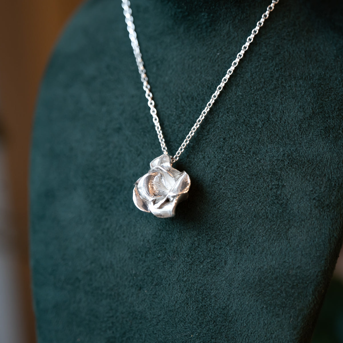 Blossoming Rose Sterling Silver One of a kind Necklace No.4