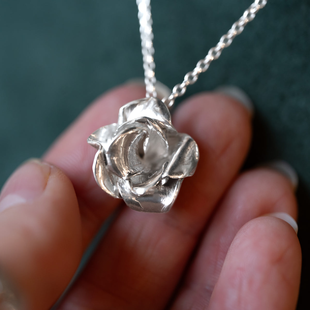 Blossoming Rose Sterling Silver One of a kind Necklace No.4