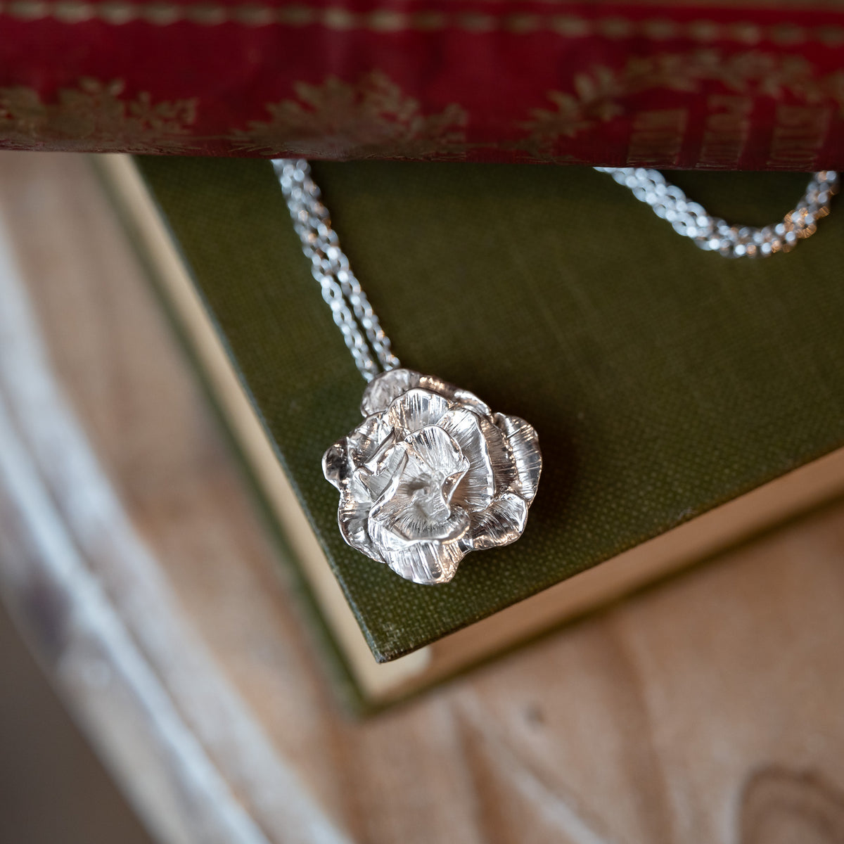 Blossoming Rose Sterling Silver One of a kind Necklace No.3
