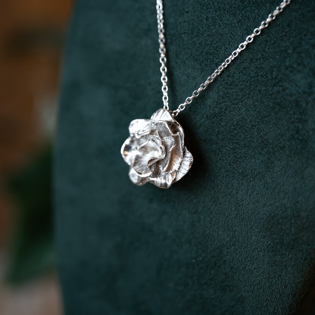 Blossoming Rose Sterling Silver One of a kind Necklace No.3