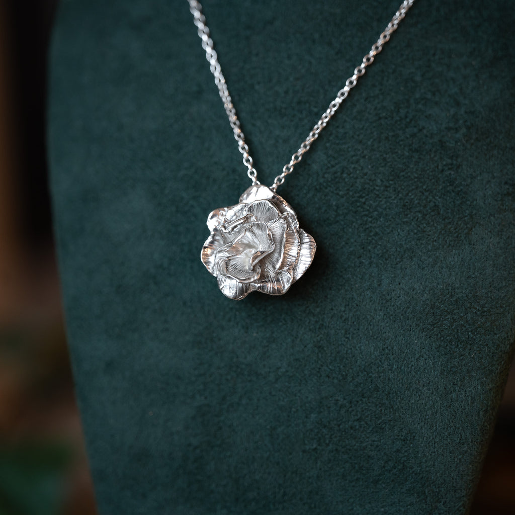 Blossoming Rose Sterling Silver One of a kind Necklace No.3