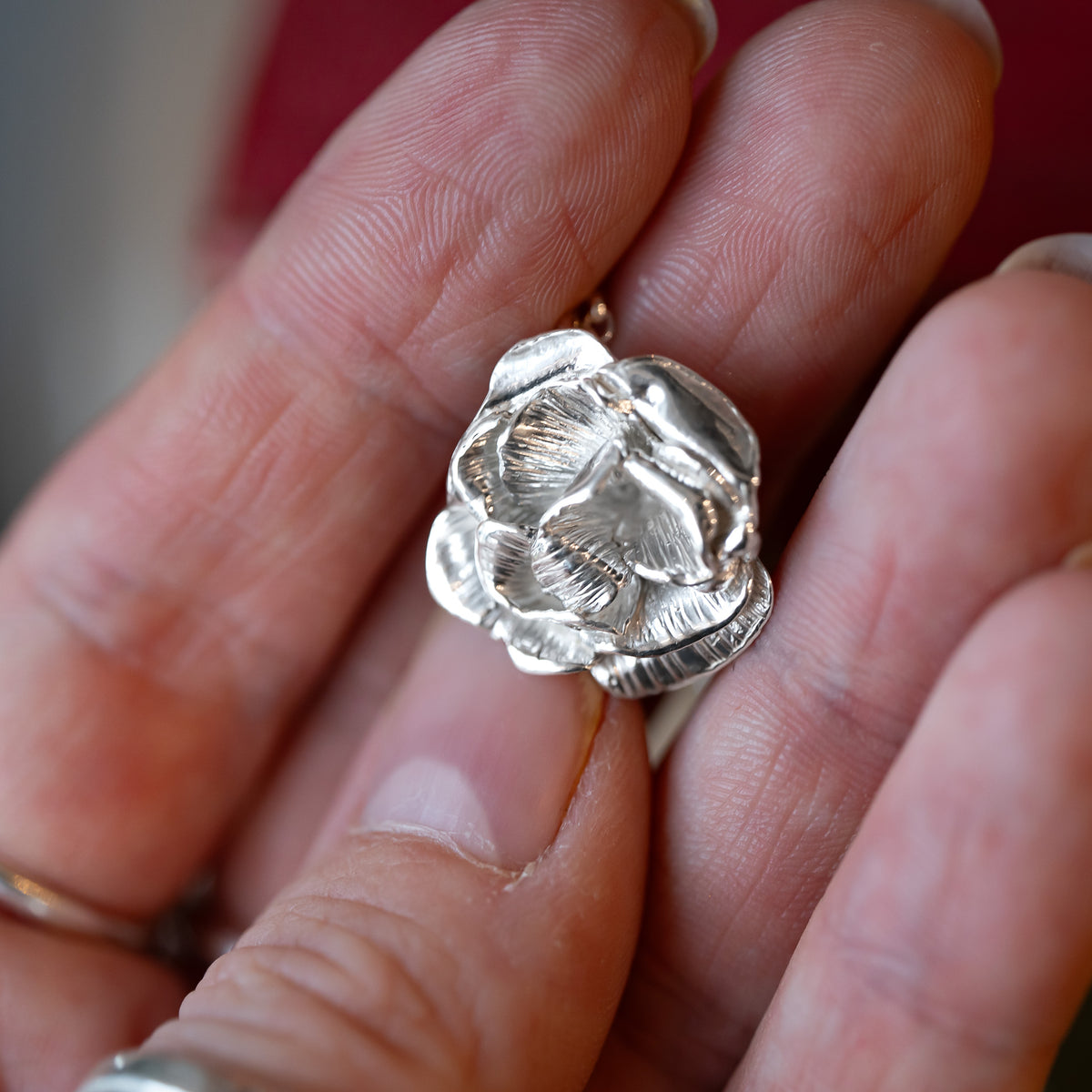 Blossoming Rose Sterling Silver One of a kind Necklace No. 2