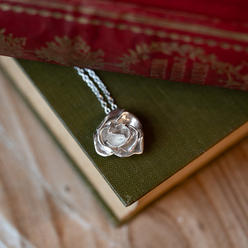 Blossoming Rose Sterling Silver One of a kind Necklace No. 1
