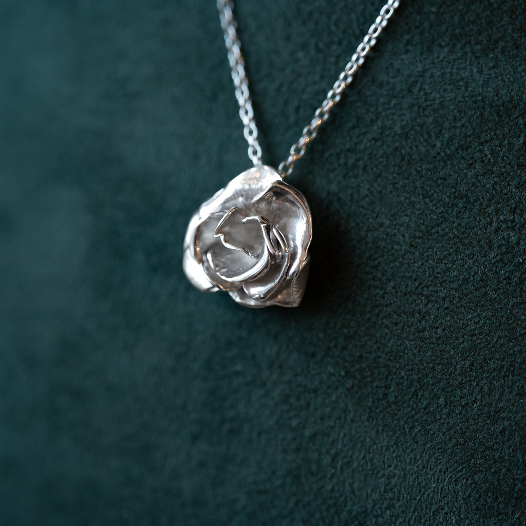 Blossoming Rose Sterling Silver One of a kind Necklace No. 1