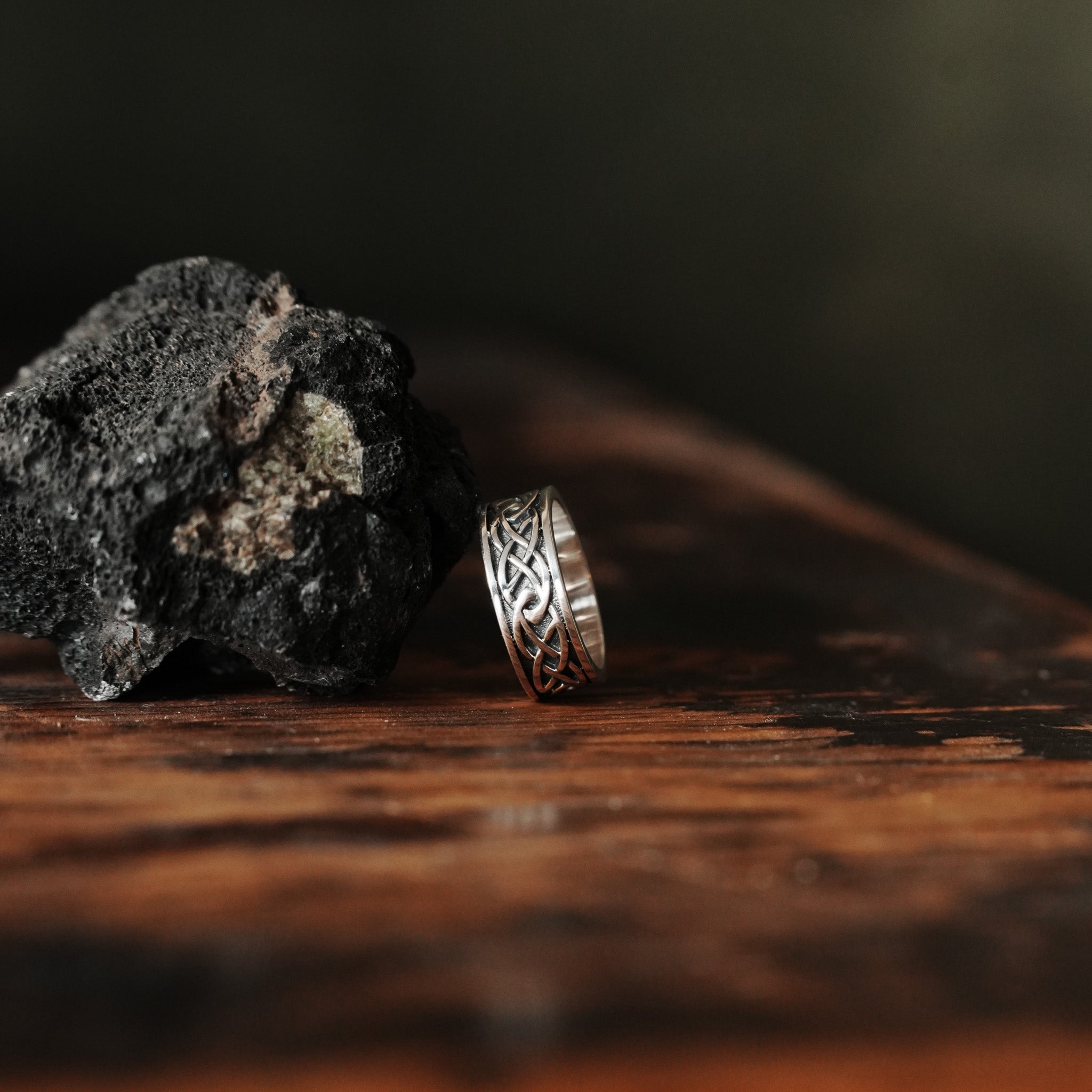 Ulican - Archibald Knox Celtic Knot work inspired Wide Ring