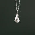 Foxglove Flower Silver Pendant Necklace