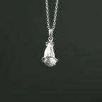 Foxglove Flower Silver Pendant Necklace