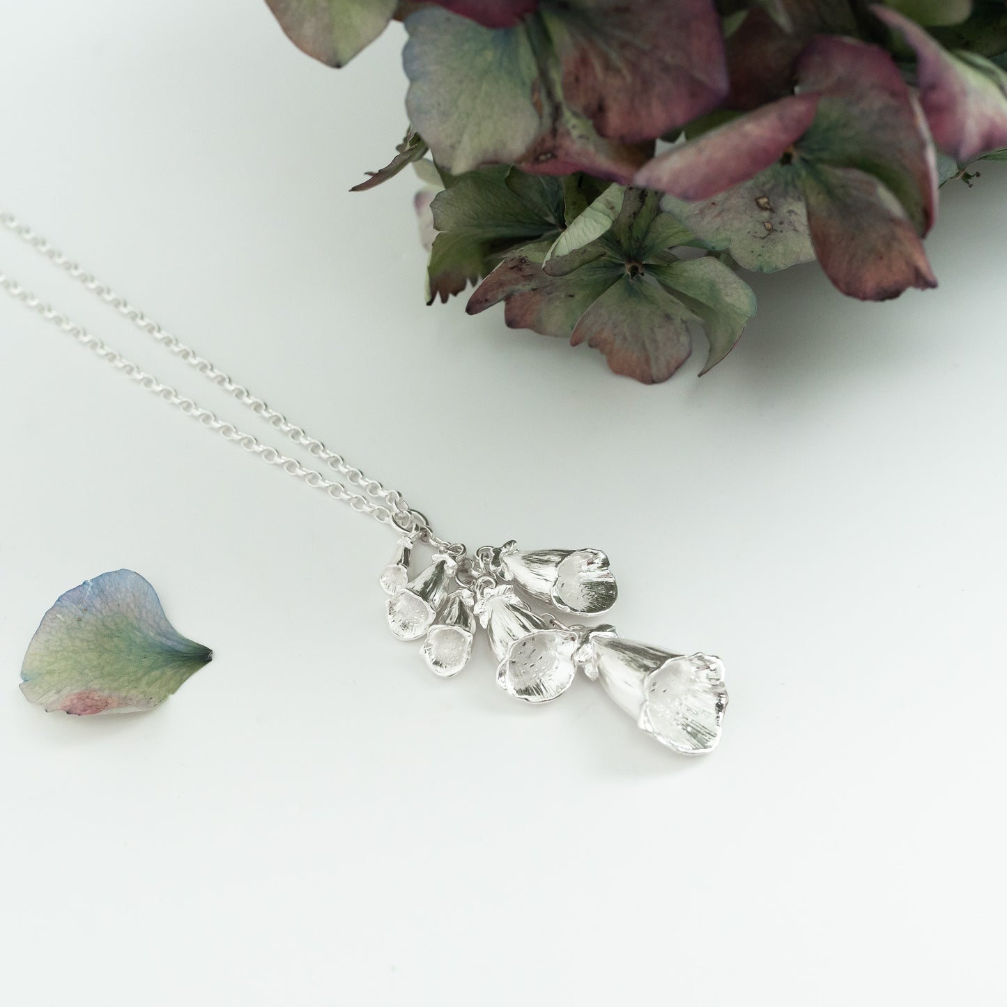 Sterling Silver Foxglove Cascade Necklace