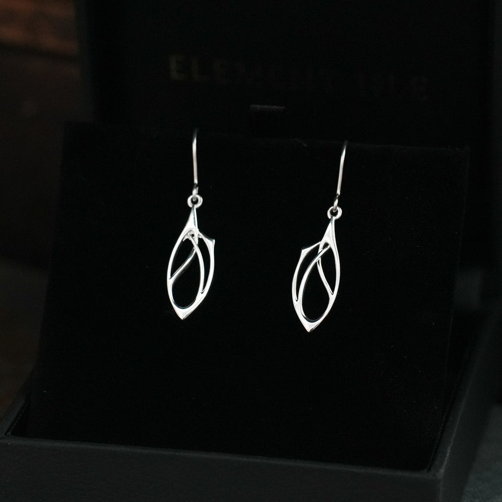 Archibald Knox Ulican Silver 'Thorn' Dangle Earrings
