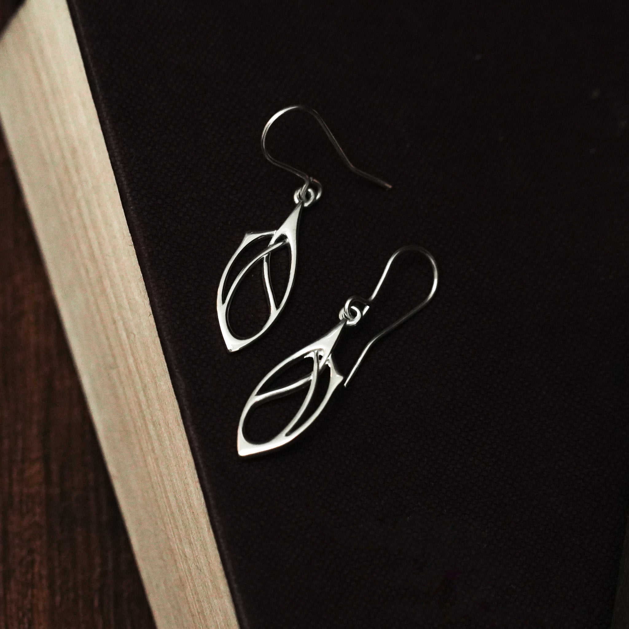 Archibald Knox Ulican Silver 'Thorn' Dangle Earrings