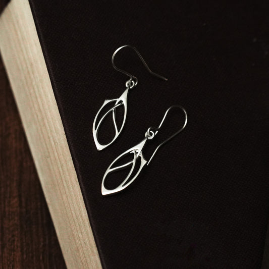 Archibald Knox Ulican Silver 'Thorn' Dangle Earrings