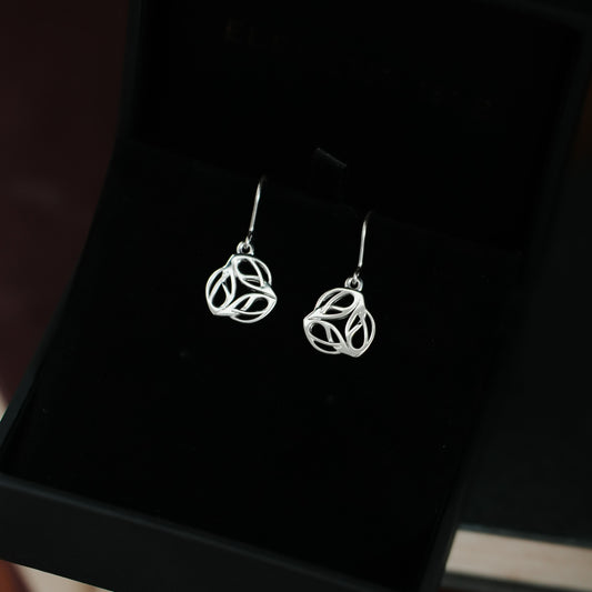 Archibald Knox Ulican Silver 'Triskel' Dangle Earrings