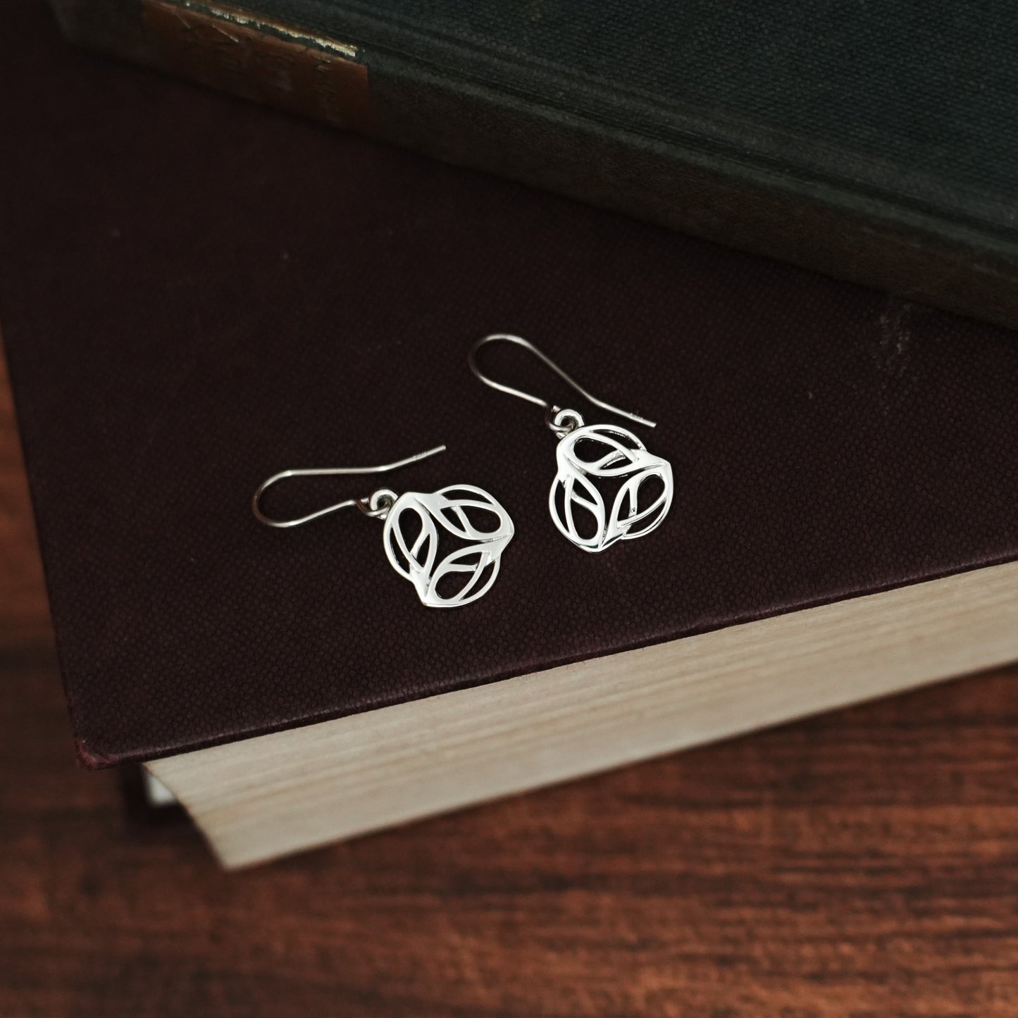 Archibald Knox Ulican Silver 'Triskel' Dangle Earrings