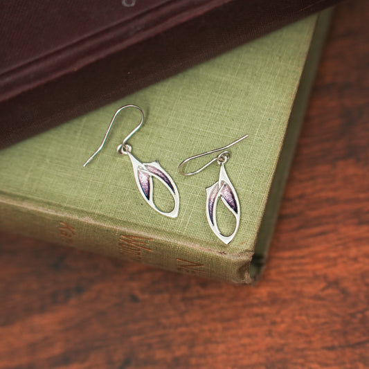 Heather - Archibald Knox Ulican Thorn Enamel Dangle Earrings