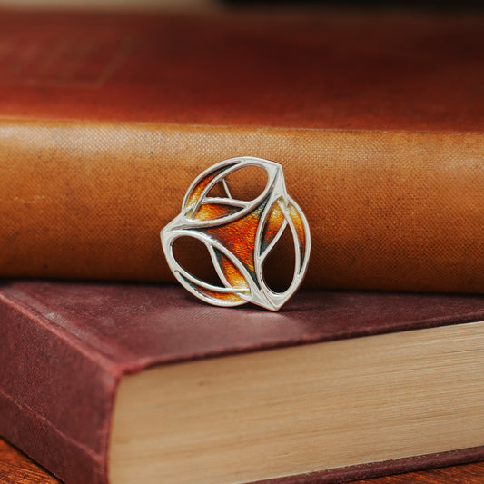 Ember - Archibald Knox Ulican Enamel Silver Brooch