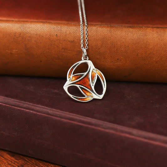 Ember - Archibald Knox Ulican Large Enamel Pendant Necklace