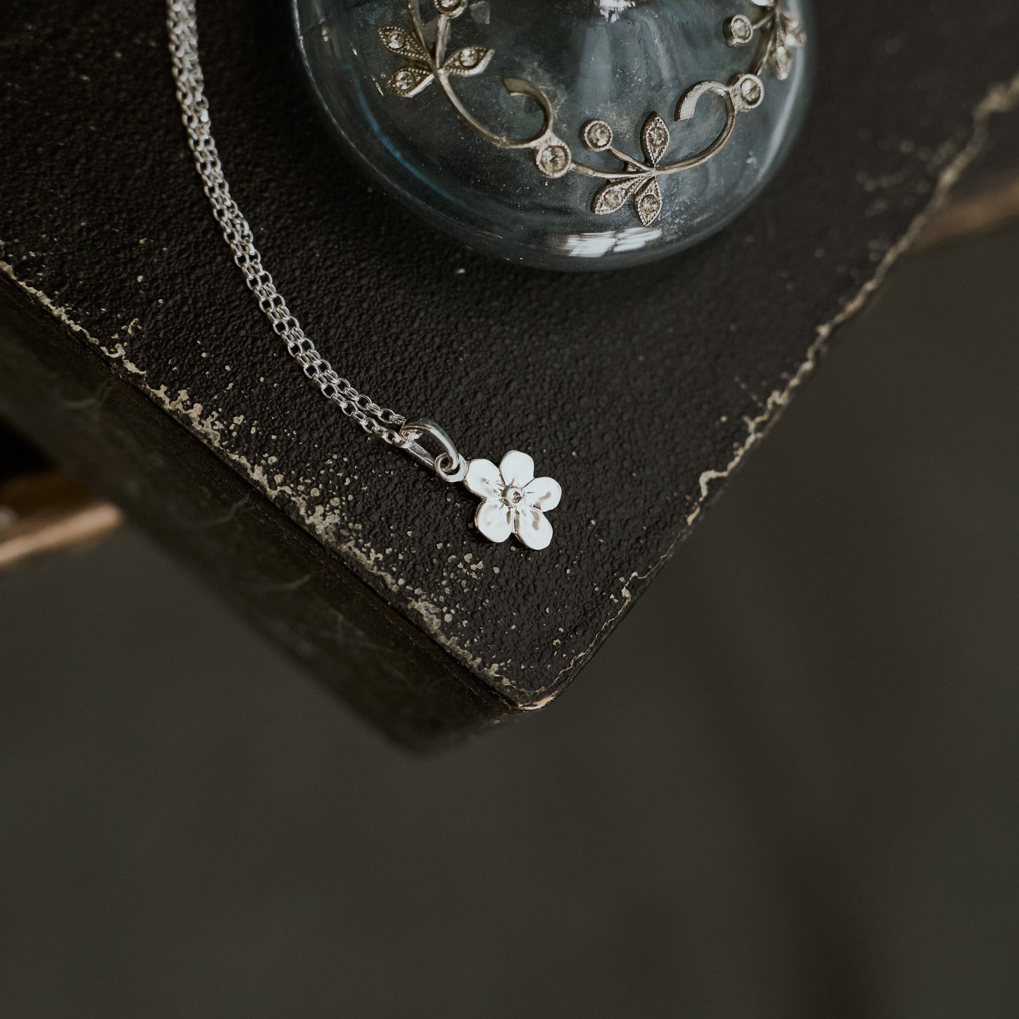 Forget Me Not Charm Necklace