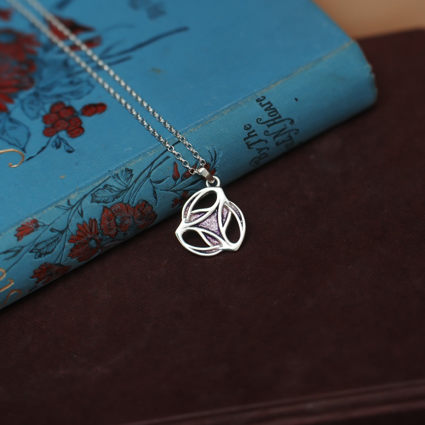 Heather - Archibald Knox Ulican Small Enamel Pendant Necklace