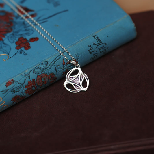 Heather - Archibald Knox Ulican Small Enamel Pendant Necklace