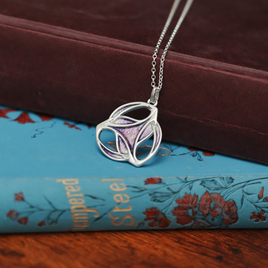 Heather - Archibald Knox Ulican Large Enamel Pendant Necklace