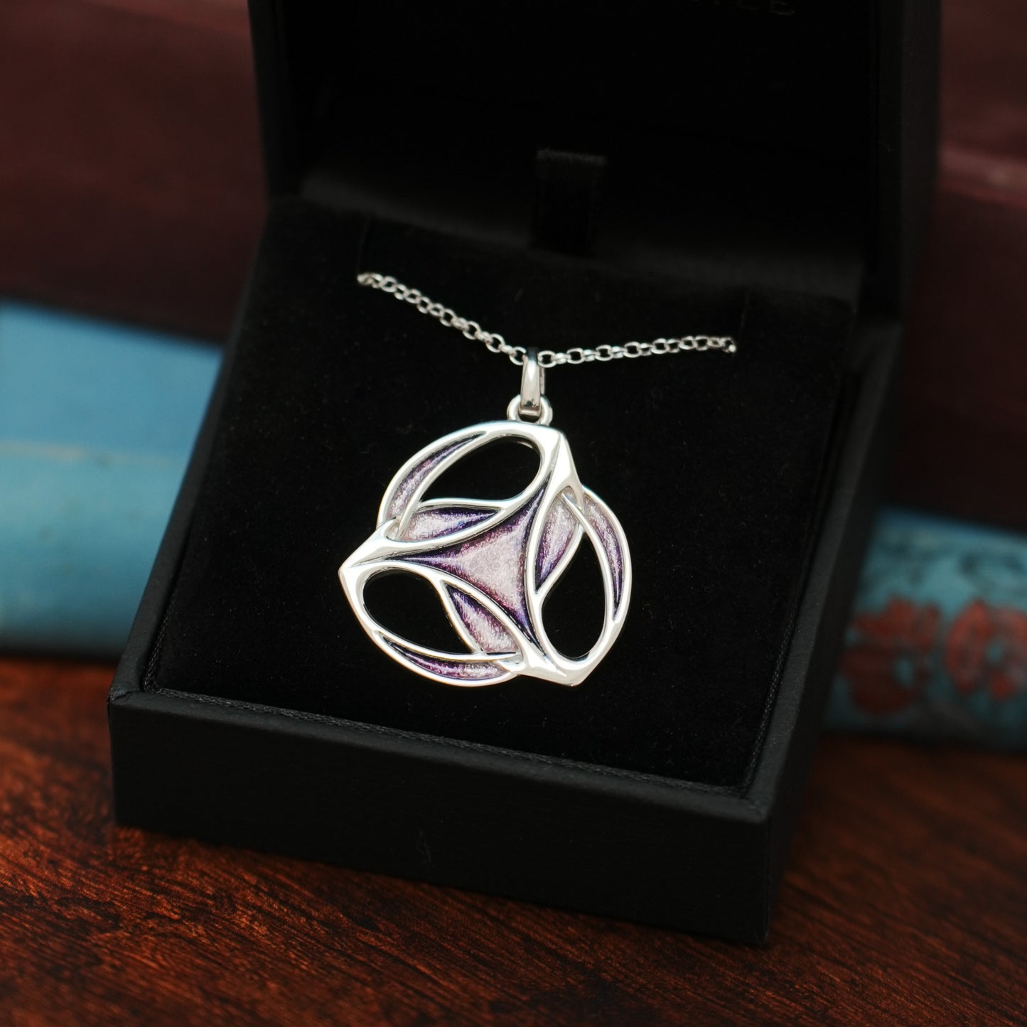 Heather - Archibald Knox Ulican Large Enamel Pendant Necklace