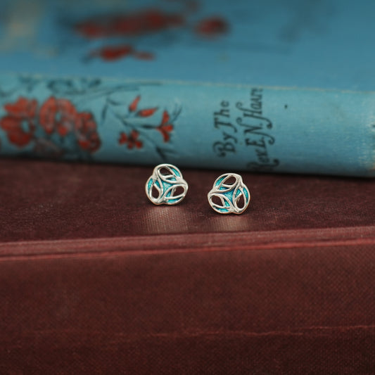 Tide - Archibald Knox Ulican Enamel Stud Earrings