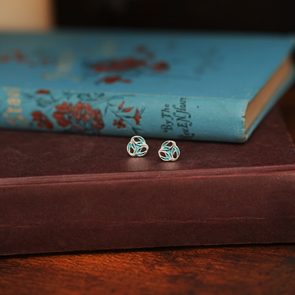 Tide - Archibald Knox Ulican Enamel Stud Earrings