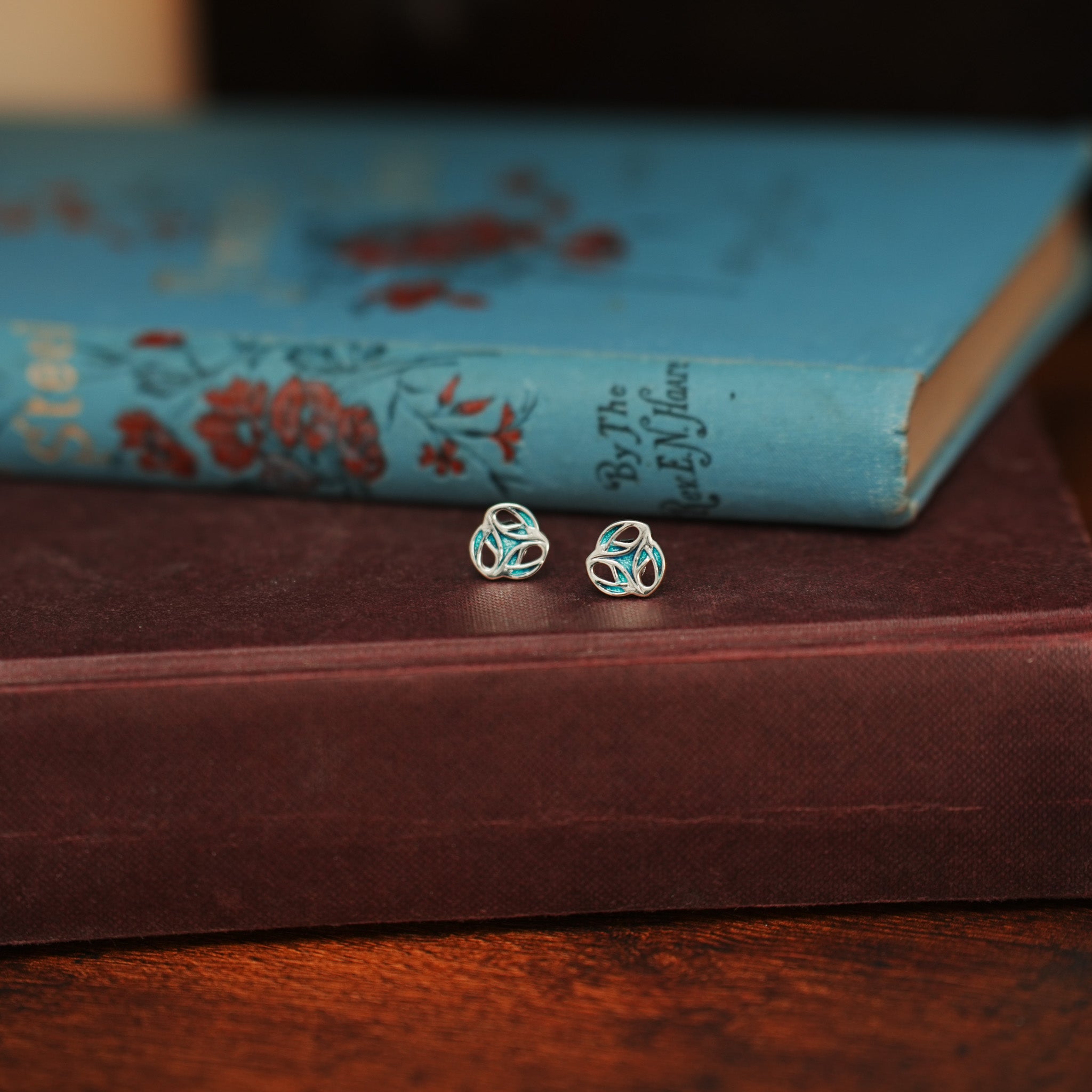 Tide - Archibald Knox Ulican Enamel Stud Earrings