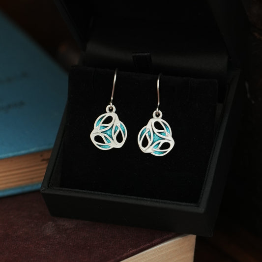 Tide - Archibald Knox Ulican Round Enamel Drop Earrings