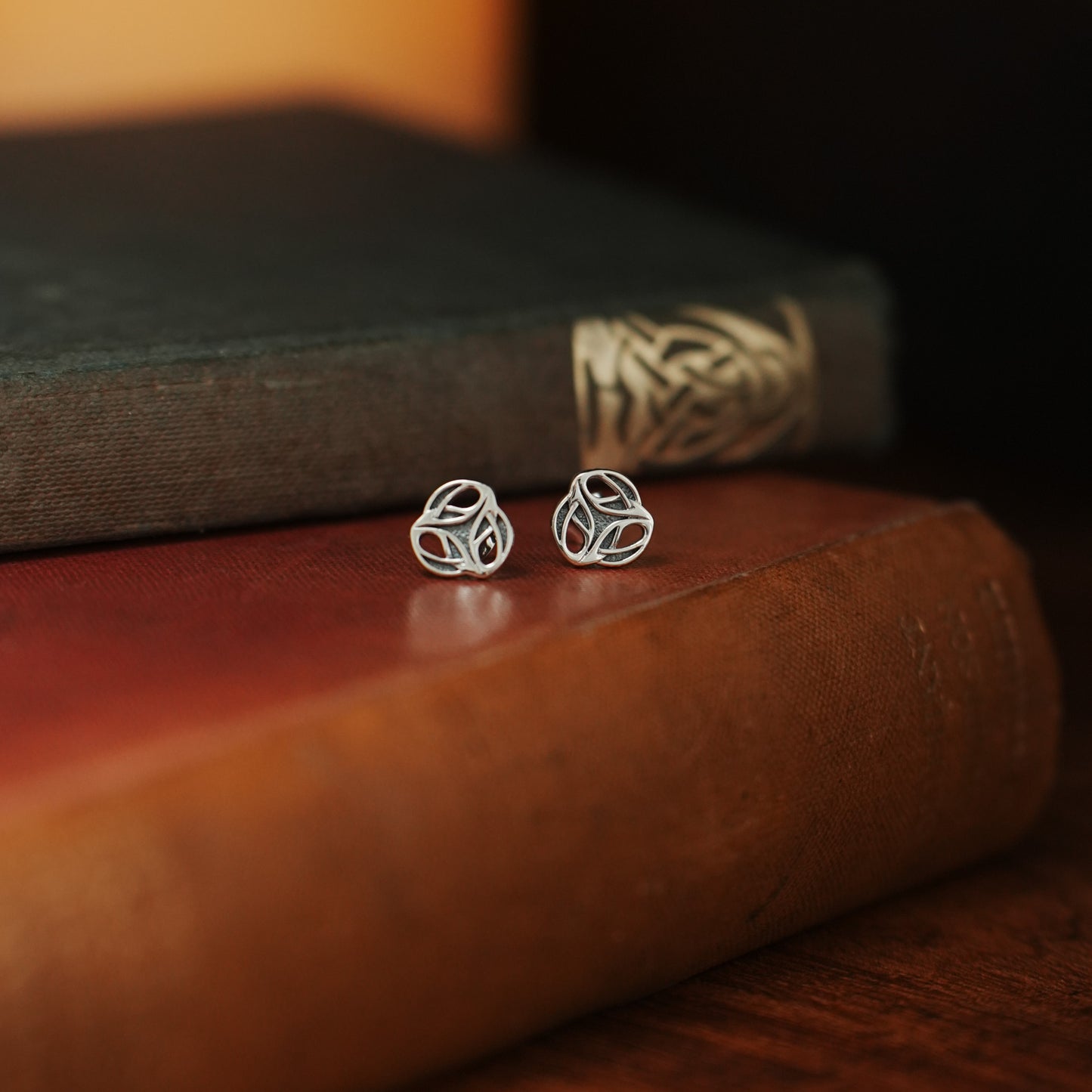 Archibald Knox Ulican Silver 'Triskel' Stud Earrings