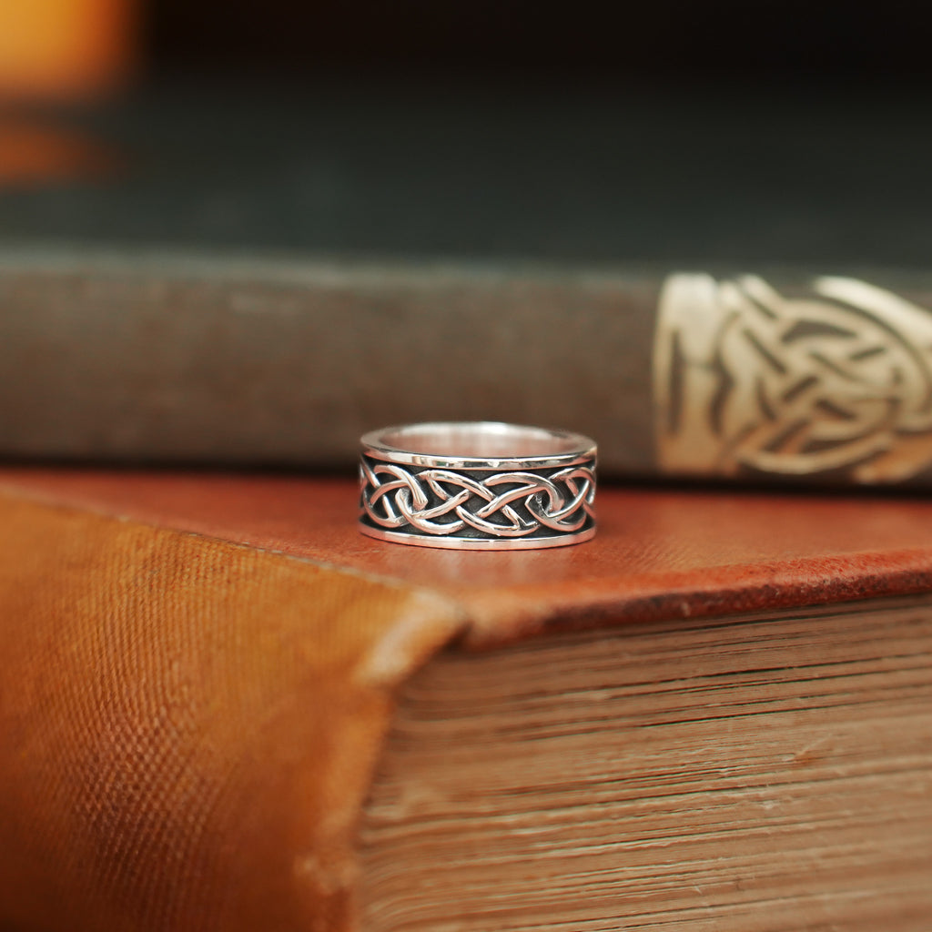 Ulican - Archibald Knox Celtic Knot work inspired Wide Ring