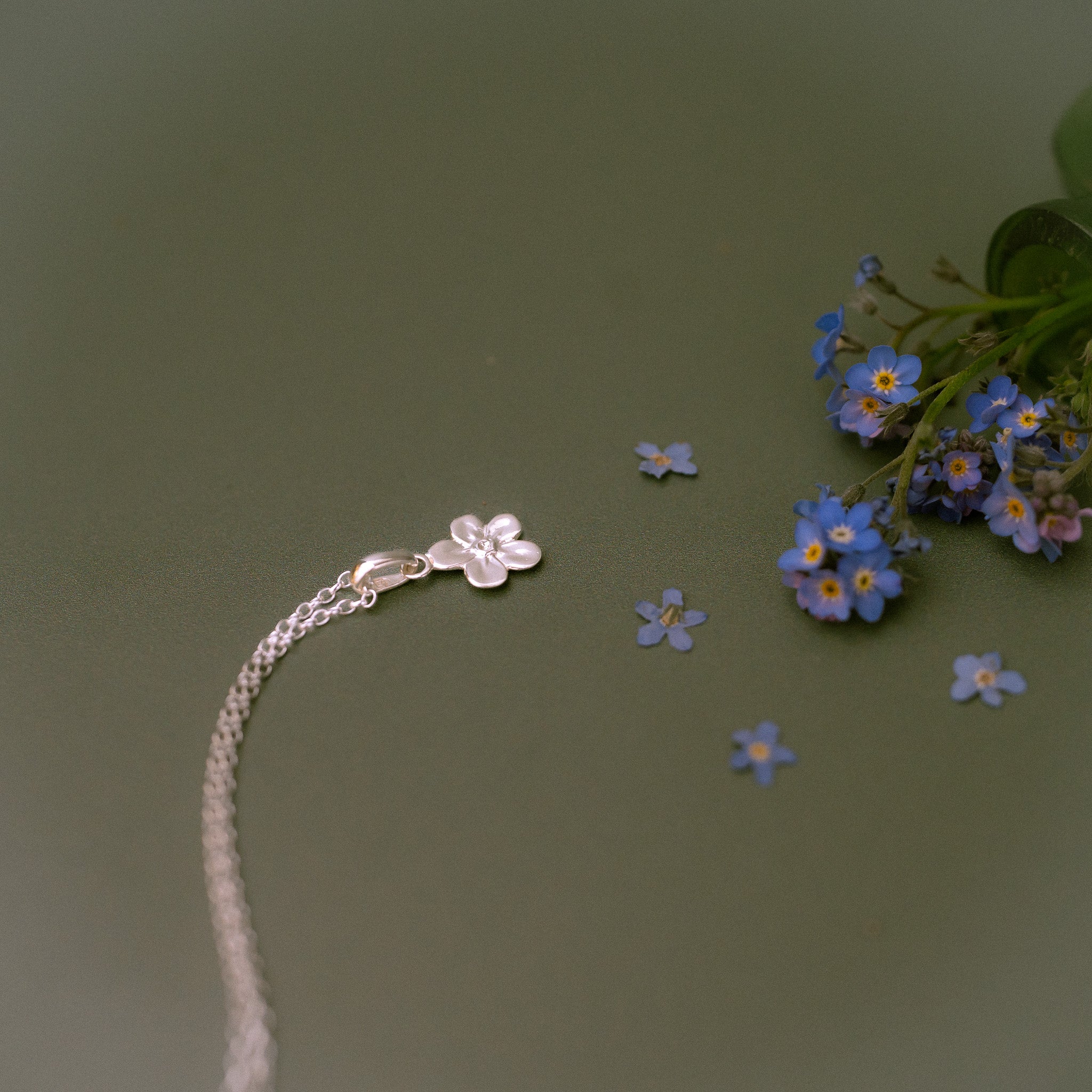 Forget Me Not Charm Necklace