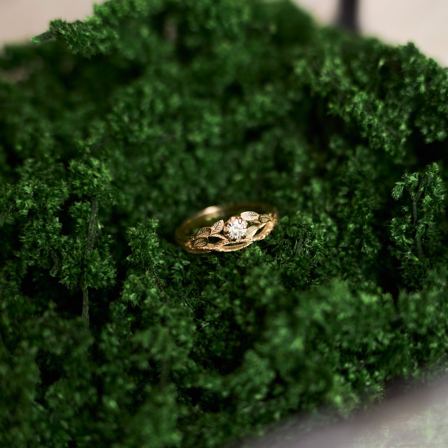 Rose Gold Gaia Ring with Moissanite