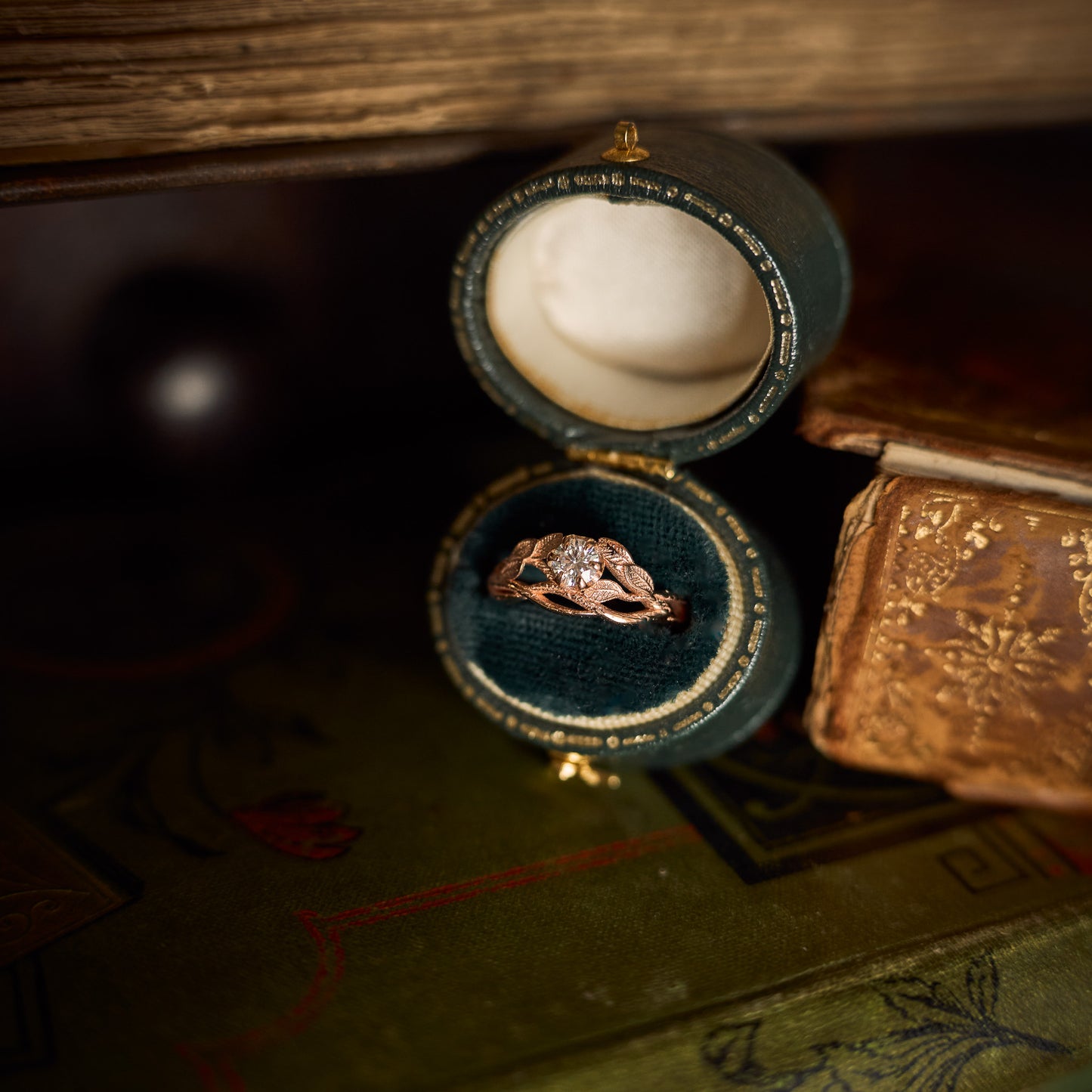 Rose Gold Gaia Ring with Moissanite