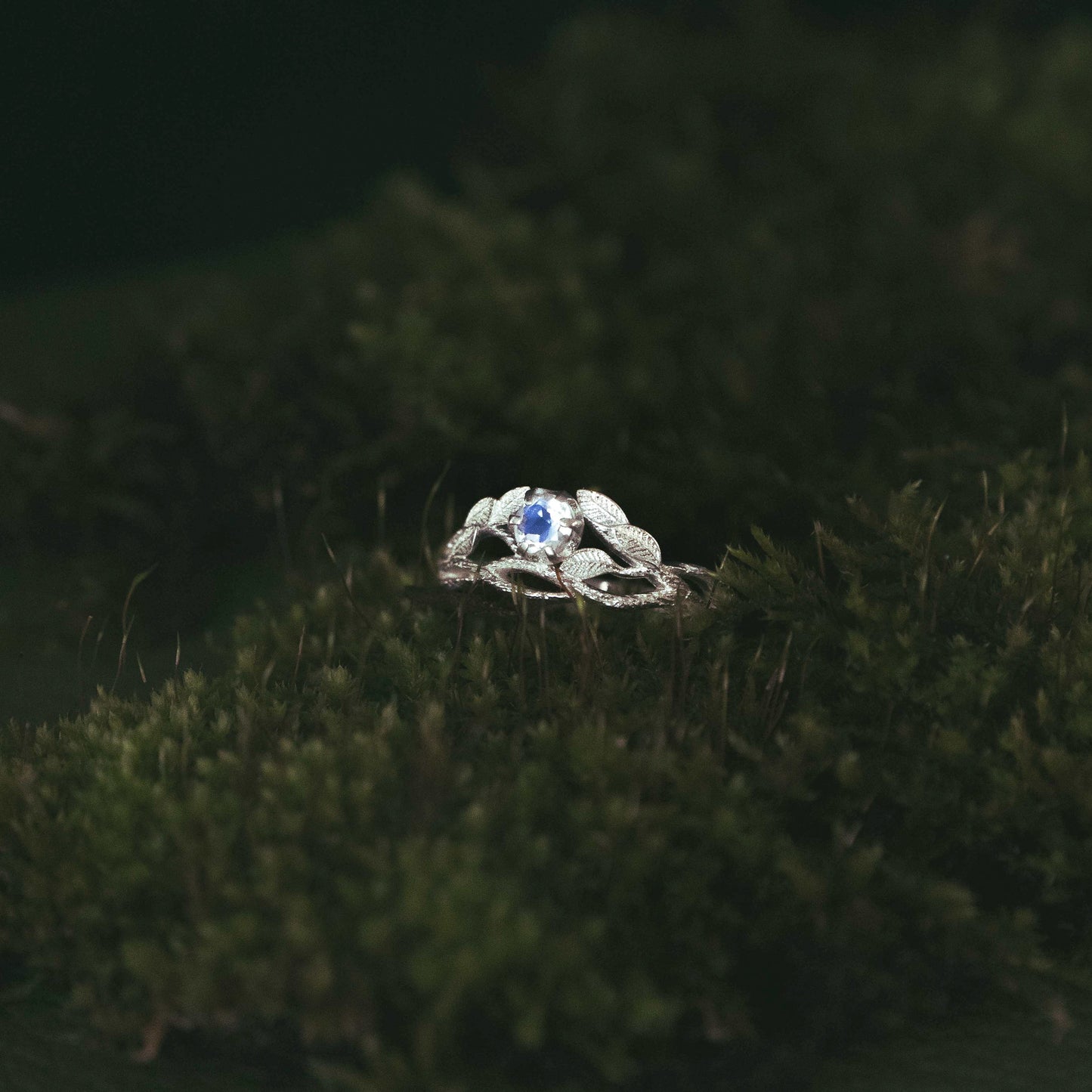 Rainbow Moonstone Gaia Silver Ring