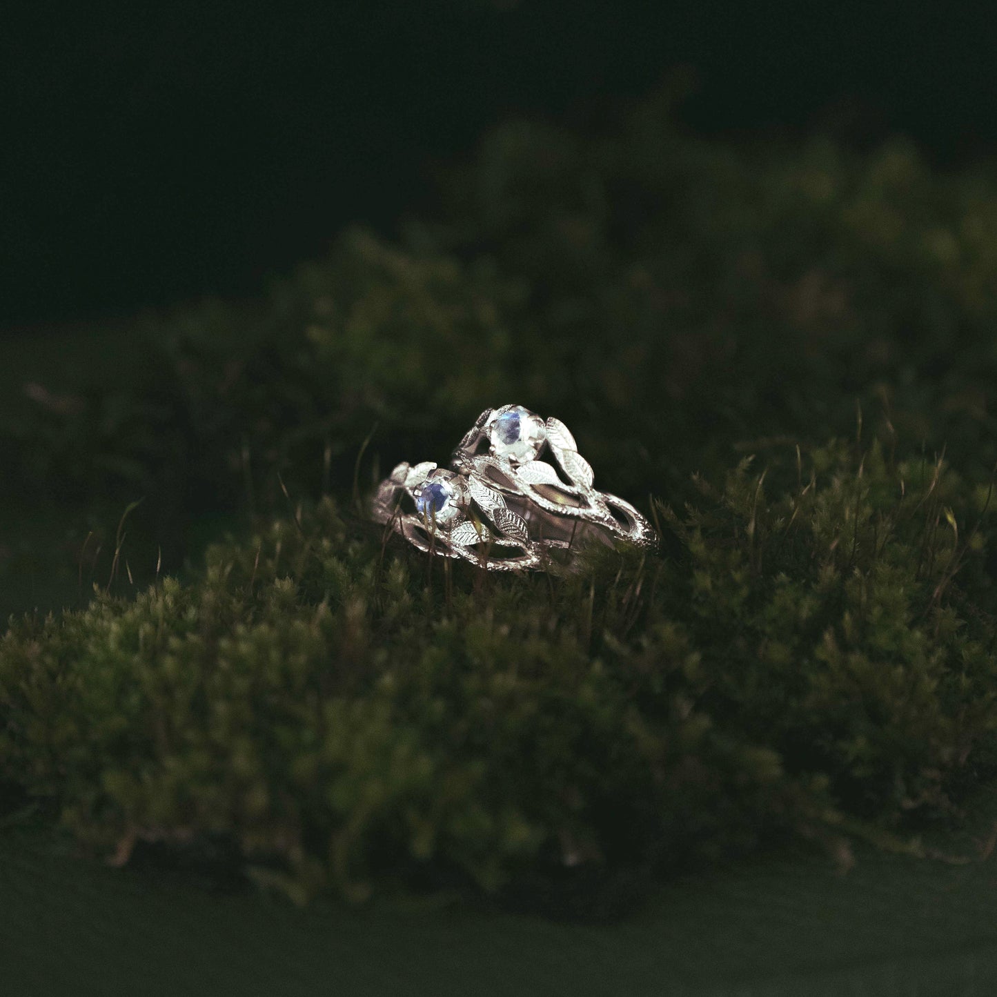 Rainbow Moonstone Gaia Silver Ring