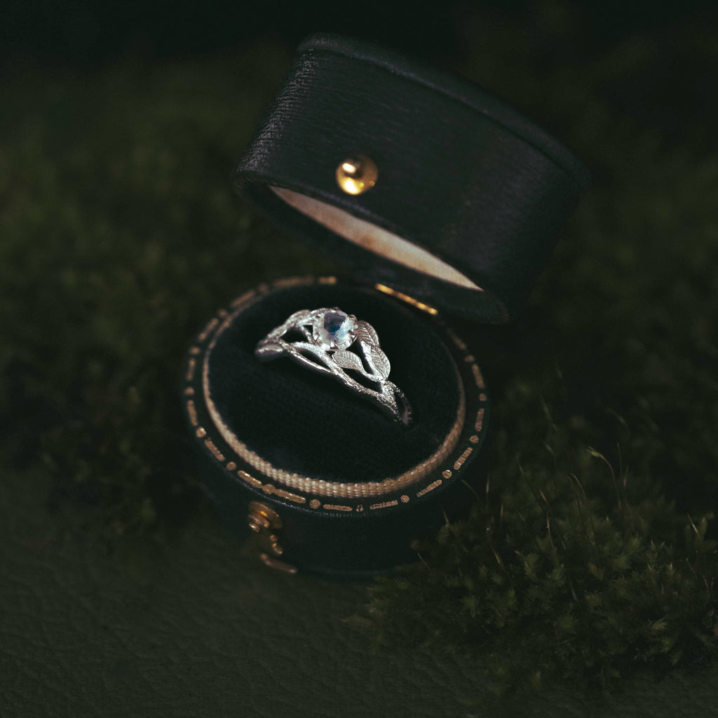 Rainbow Moonstone Gaia Silver Ring