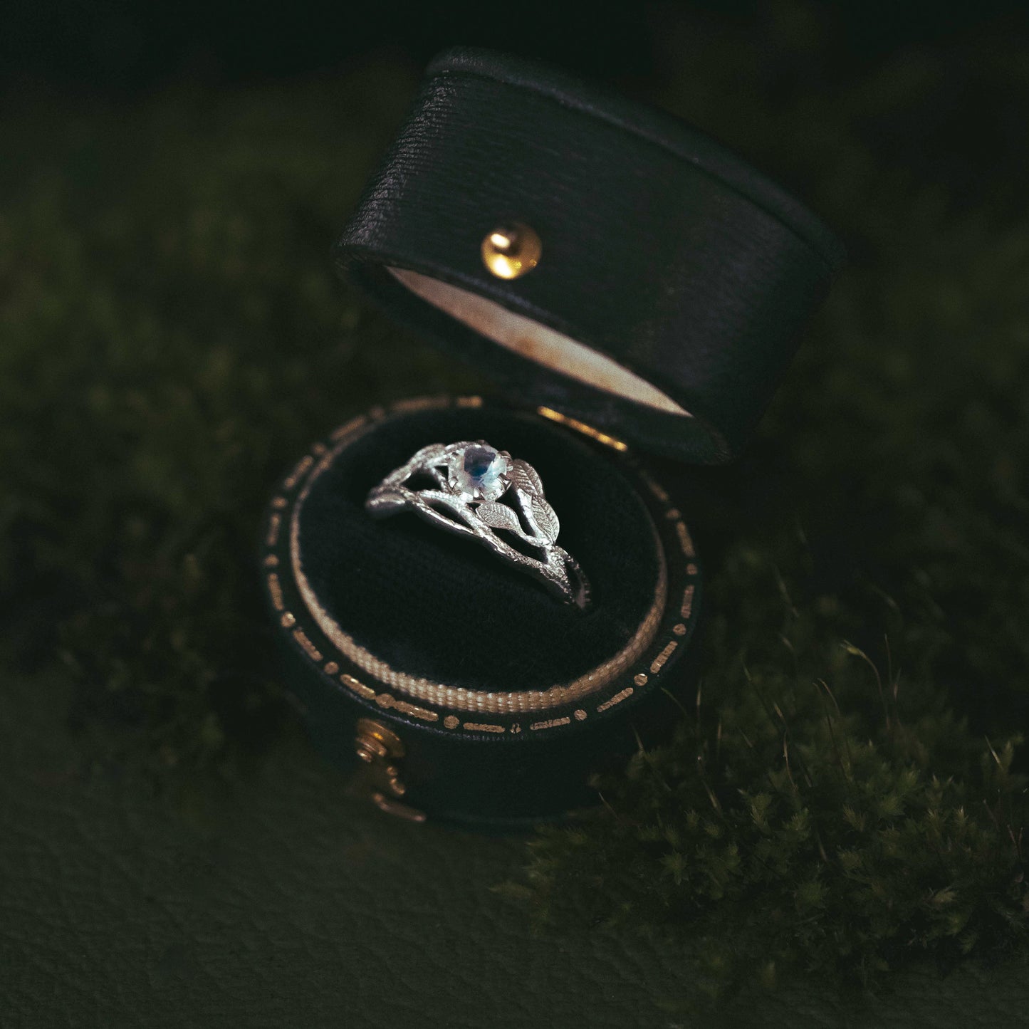 Rainbow Moonstone Gaia Silver Ring