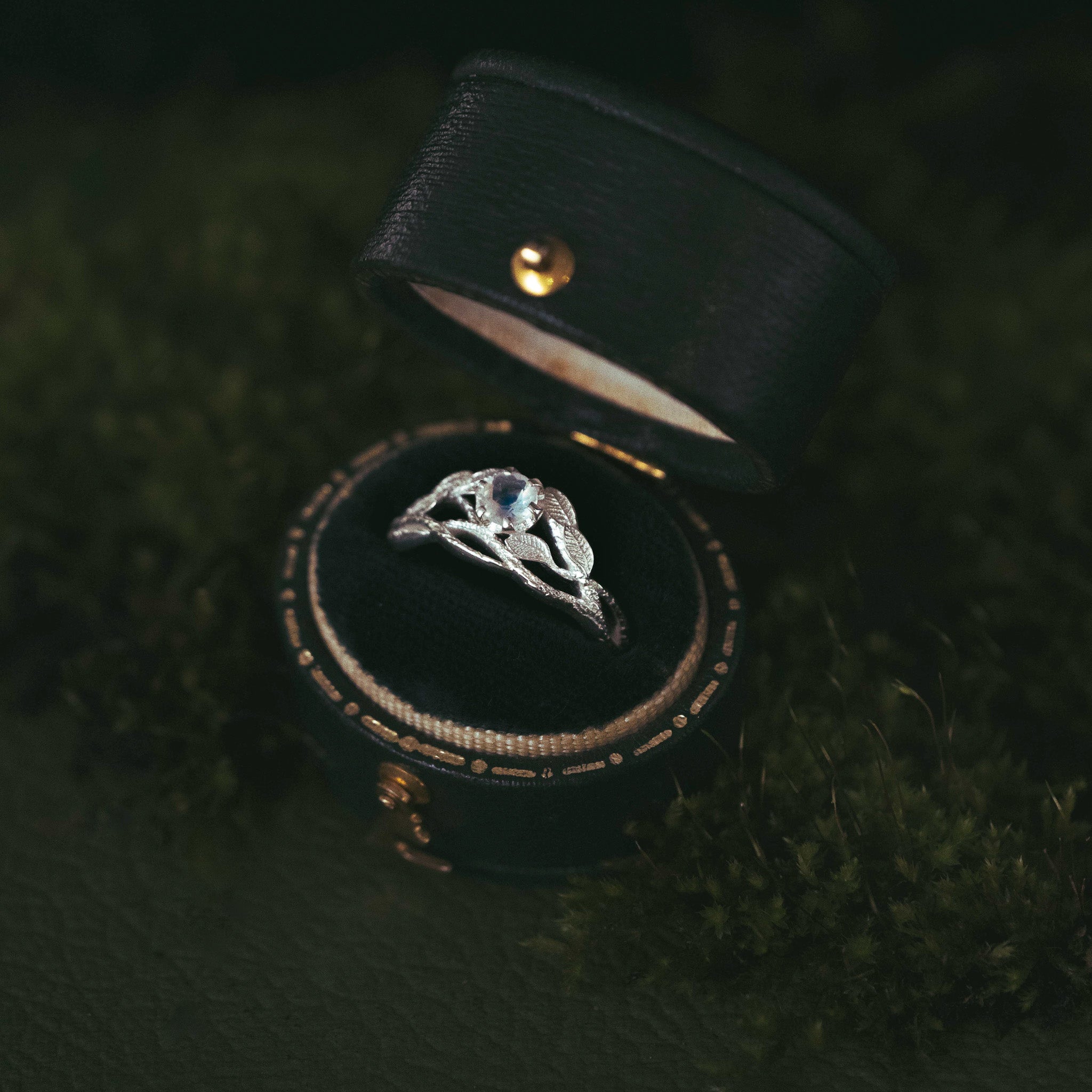 Rainbow Moonstone Gaia Silver Ring