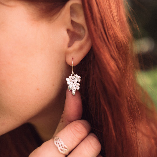 Forget Me Not Cluster Dangle Earrings