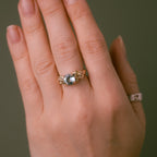Barnacle Gold Ring with stunning Aquamarine