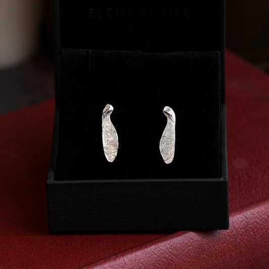 Silver Sycamore Seed Stud Earrings