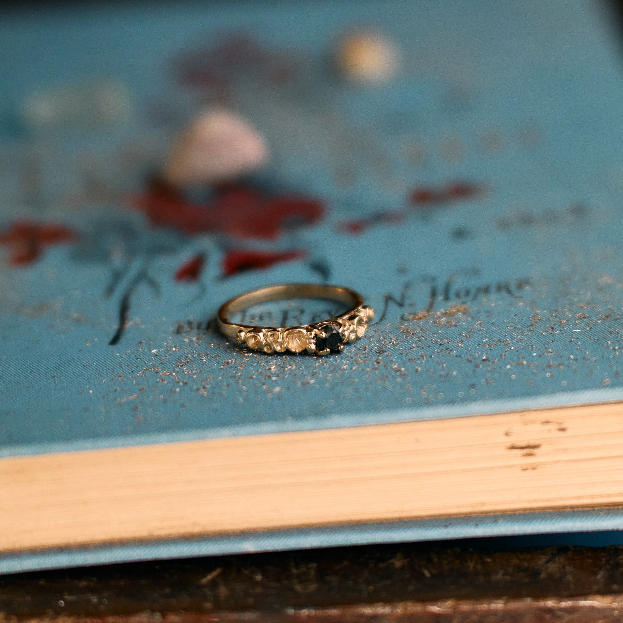 Black Diamond Gold Barnacle Ring