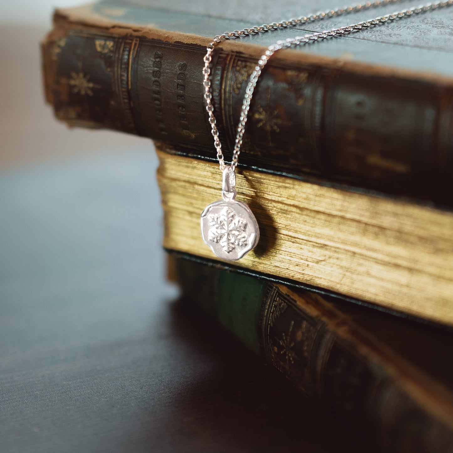 Winter Element - Snowflake Coin Talisman Necklace