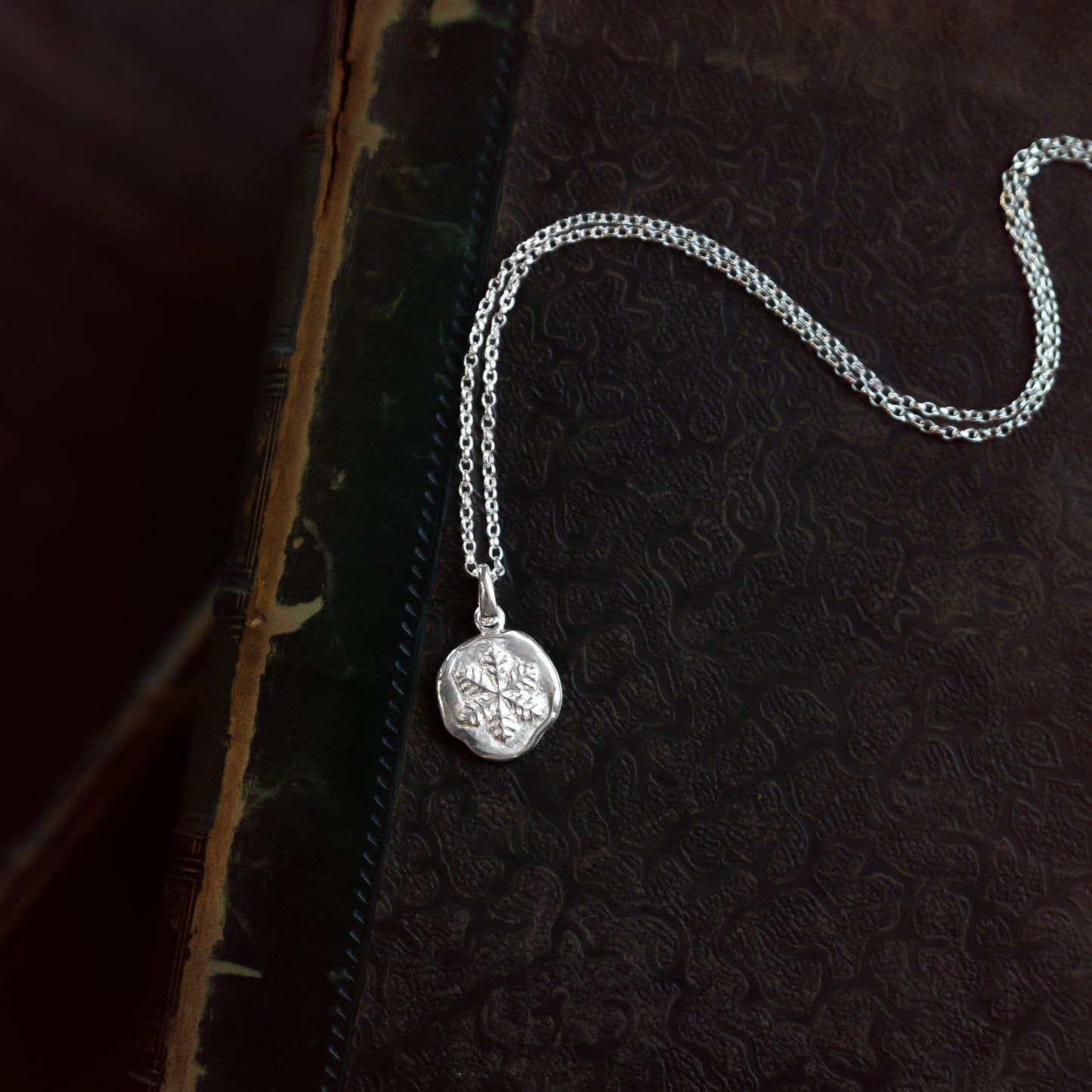 Winter Element - Snowflake Coin Talisman Necklace