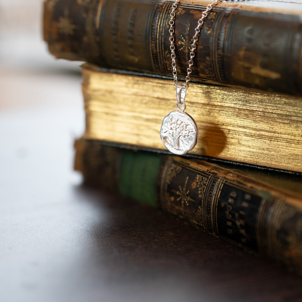 Earth Element - Celtic Tree Coin Talisman Necklace