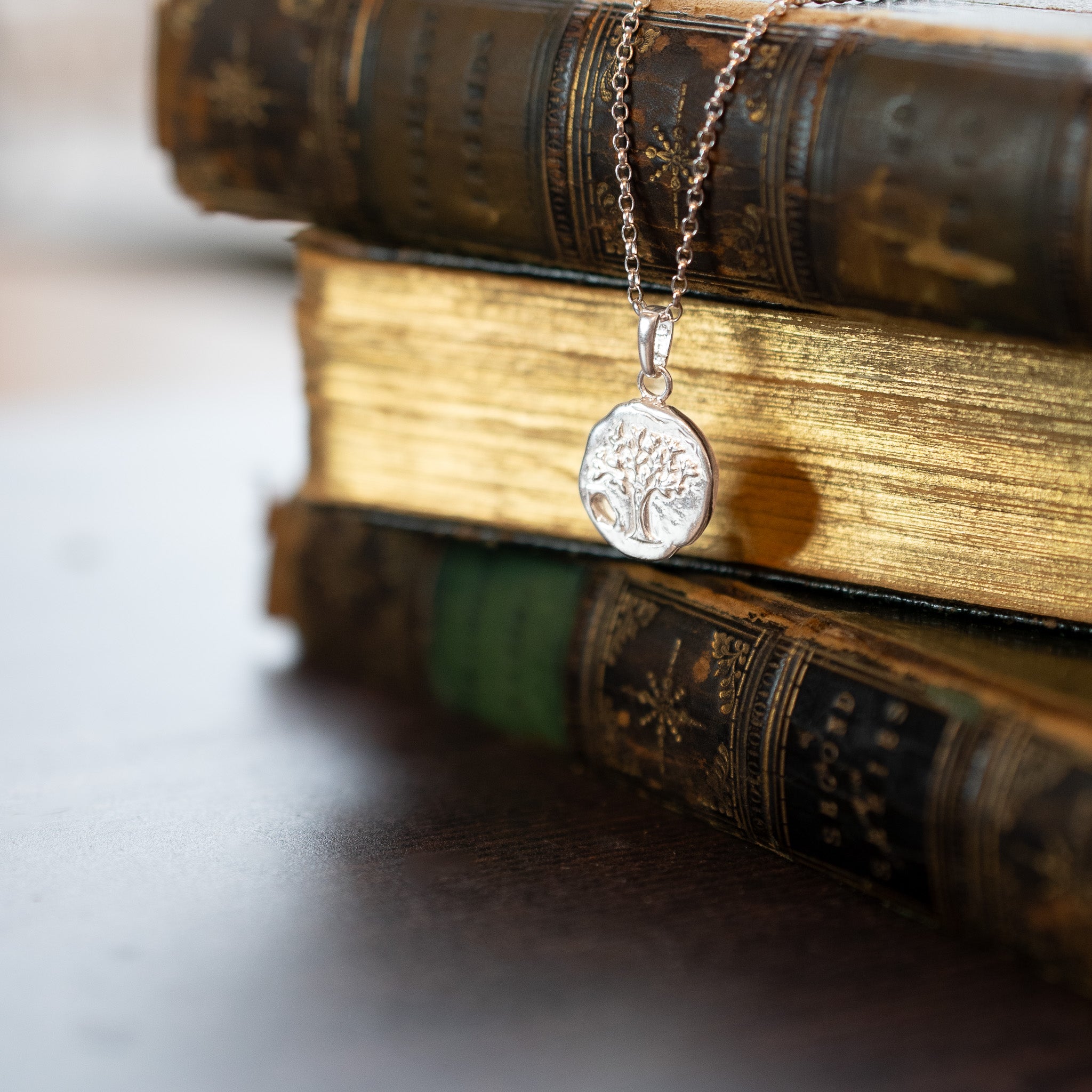 Earth Element - Celtic Tree Coin Talisman Necklace