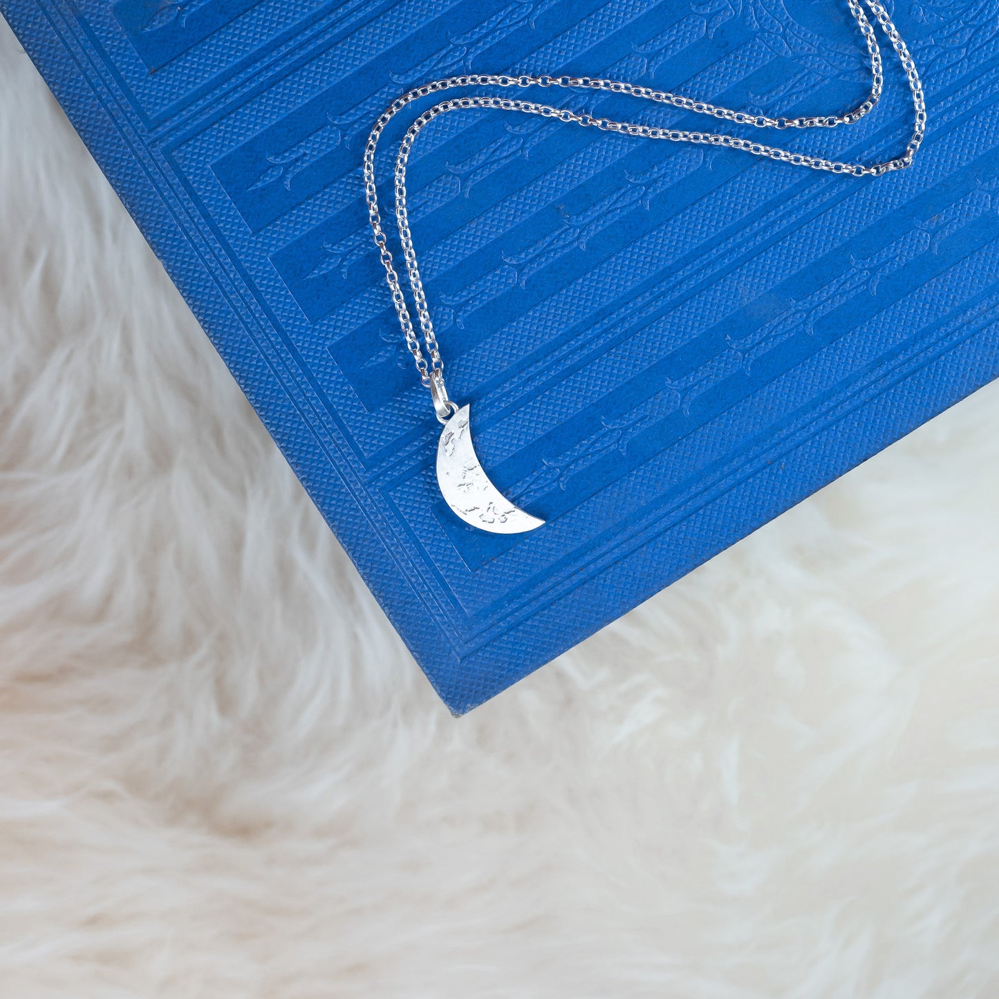 Crescent Moon Sterling Silver Pendant Necklace