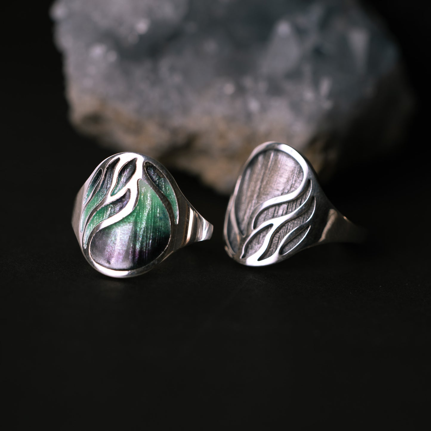 Aurora Sterling Silver Enamel Ring