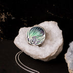 Aurora Large Sterling Silver Enamelled Pendant Necklace